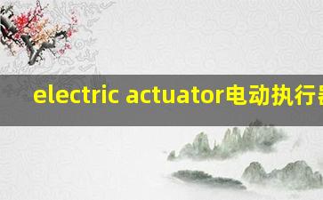 electric actuator电动执行器